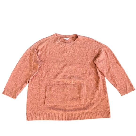 J. Jill Sweaters - J. Jill Women's Pink Peach Pullover Sweater L Petites Kangaroo Pocket